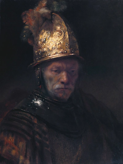 El hombre del casco dorado.