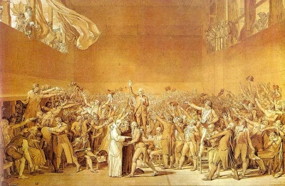 El juramento en el vestíbulo para los juegos de pelota. Boceto