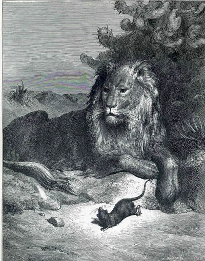 El león y el ratón