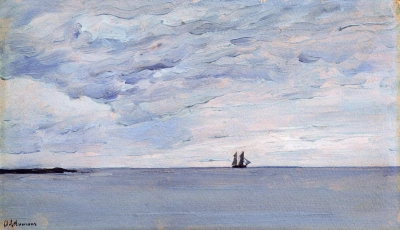 El mar frente a la costa finlandesa