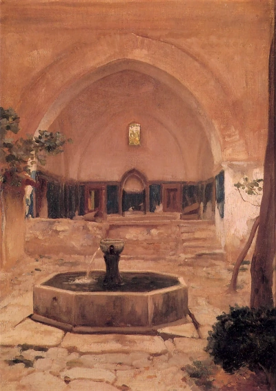 El patio de la mezquita en Bruselas