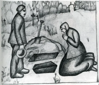 En el cementerio