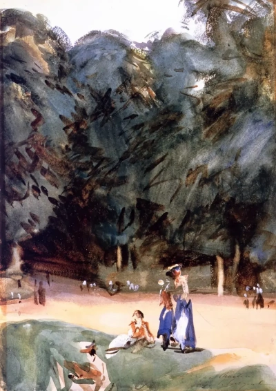 En el parque cerca de Versalles.