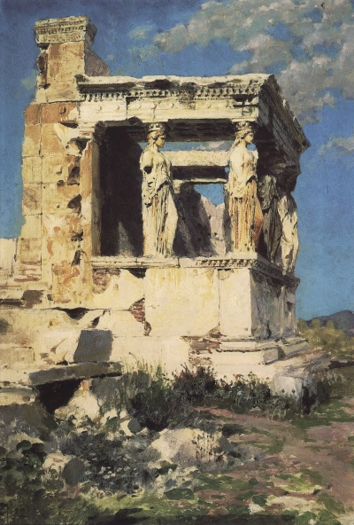 Erección. Cariátide portico.