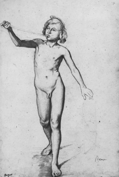 Estudio de ángel trompetista