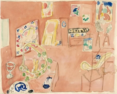Estudio para la pintura "Taller de artista"