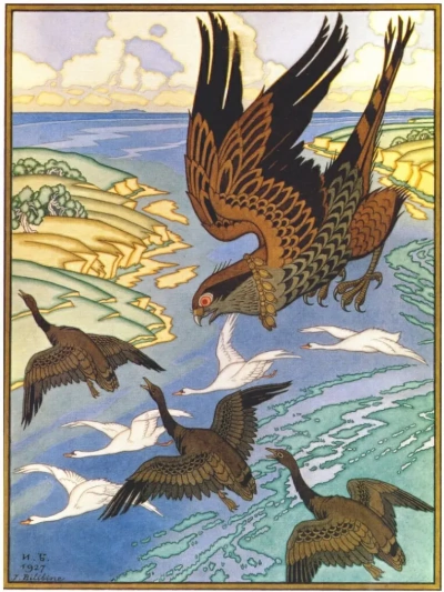 Falcon Esbozo de la ilustración a la epopeya "Volga".