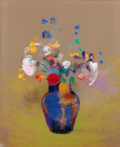 Flores sobre un fondo gris