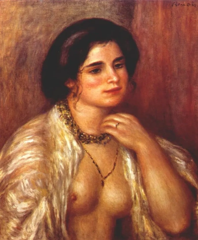 Gabrielle con los pechos al descubierto