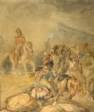 General del Primer Imperio da órdenes a la caballería.