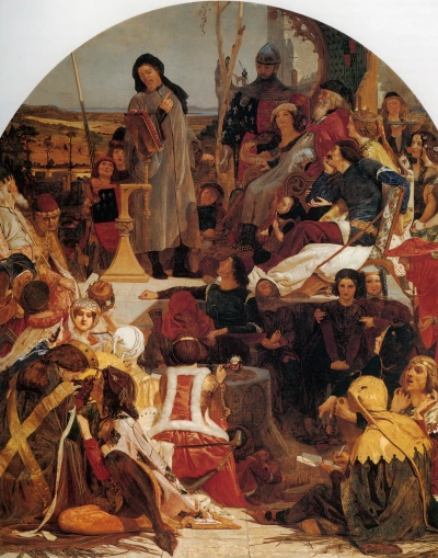 Geoffrey Chaucer en la corte de Eduardo III.