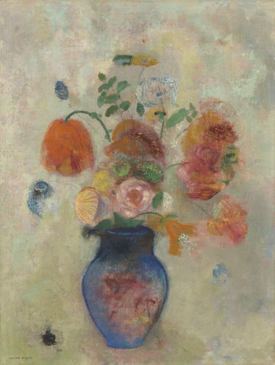 Gran jarrón con flores