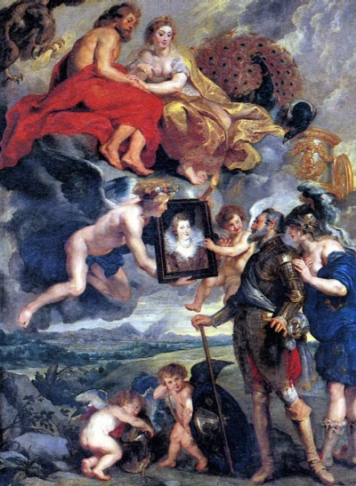 Henry IV recibe el retrato de María de Médici