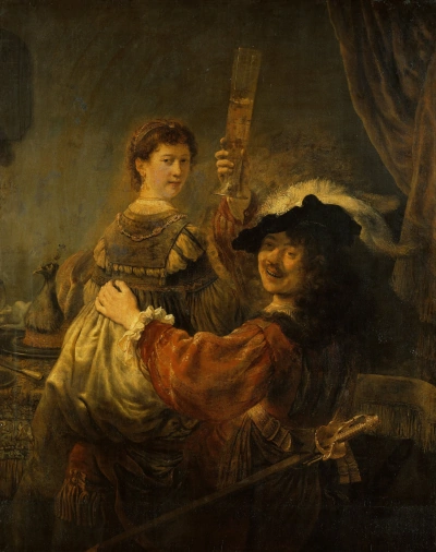 Hijo pródigo en una taberna (Autorretrato con Saskia de rodillas)