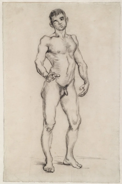 Hombre desnudo de pie