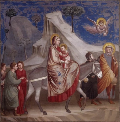 Huida a Egipto. Escenas de la vida de Cristo.