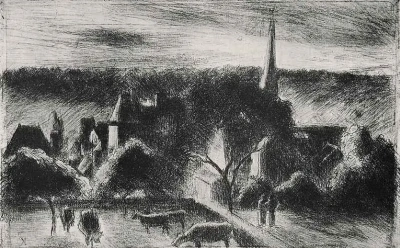 Iglesia y mansión en Eragny