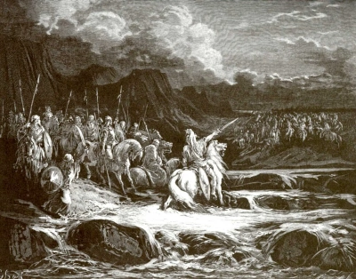 Ilustración de la Biblia: Judas Macabeo persigue a Timoteo