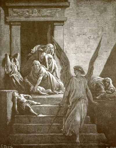 Ilustración de la Biblia: la derrota de los primogénitos