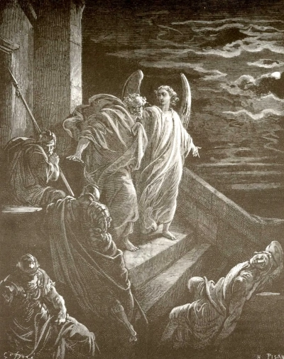Ilustración de la Biblia: la liberación del apóstol Pedro de la cárcel.