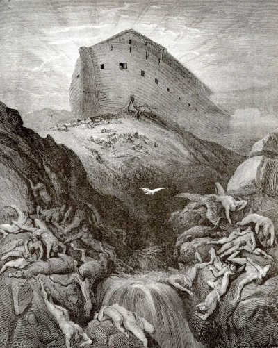 Ilustraciones de la Biblia: Noé suelta la paloma