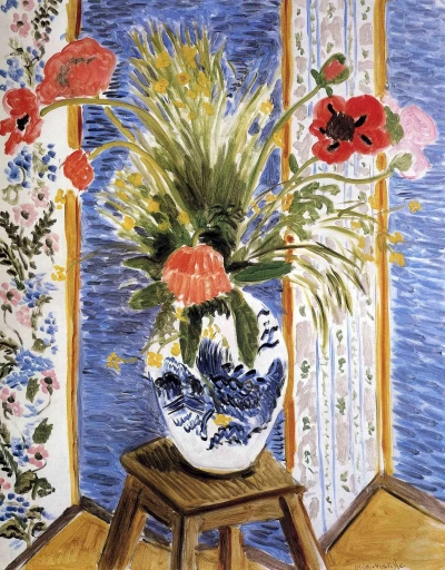 Jarrón con amapolas