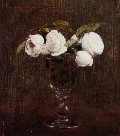 Jarrón con rosas.