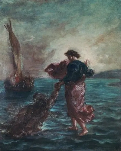 Jesús camina sobre el agua y salva a san Pedro