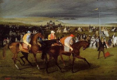 Jinetes antes de la carrera