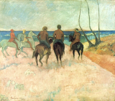Jinetes en la costa.