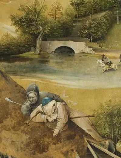 La Adoración de los Reyes Magos. La parte central del tríptico. Fragmento.