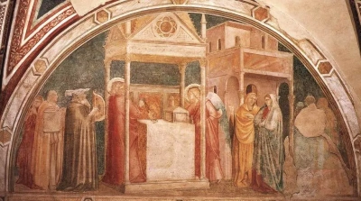 La Anunciación a Zacarías. Escenas de la vida de Juan el Bautista.
