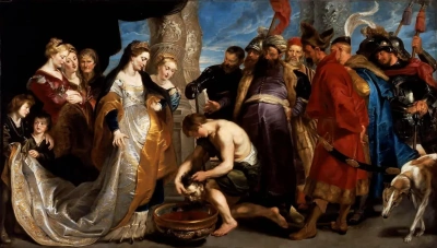 La Reina Tomiris ordenó sumergir la cabeza de Ciro en una vasija de sangre.