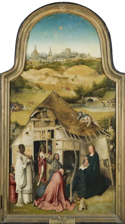 La adoración de los Reyes Magos. Parte central del tríptico.