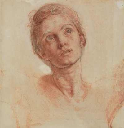 La cabeza de la mujer. Boceto de la pintura "la Sombra de la muerte"