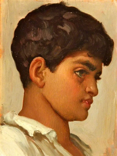 La cabeza de un niño español