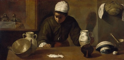 La criada de la cocina con "La Cena en Emaús"