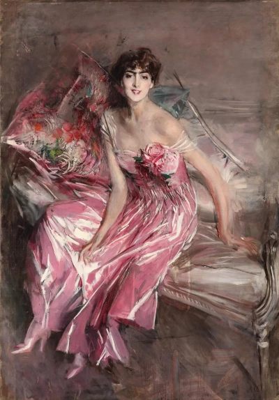 La dama de rosa. Retrato de Olivia de Subercazo Concha.