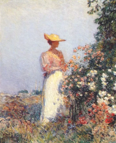 La dama en el jardín de flores
