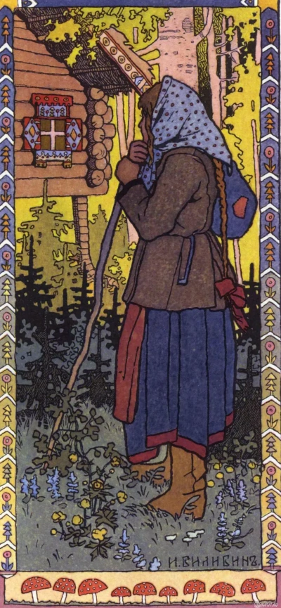 La doncella en el bosque. Ilustración para el cuento de hadas "Finista Jasna-Sokol"