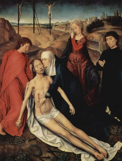 La lamentación de Cristo con un donante