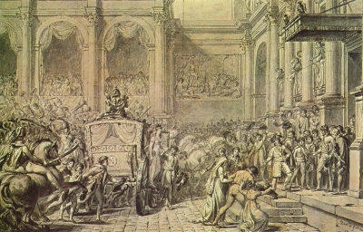 La llegada de Napoleón al ayuntamiento. Boceto
