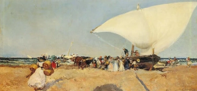La llegada del barco.
