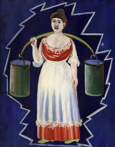 La mujer con los cubos.