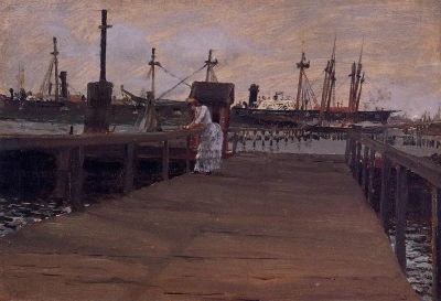 La mujer en el muelle.