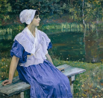 La niña en el estanque (Retrato de NM Nesterova)