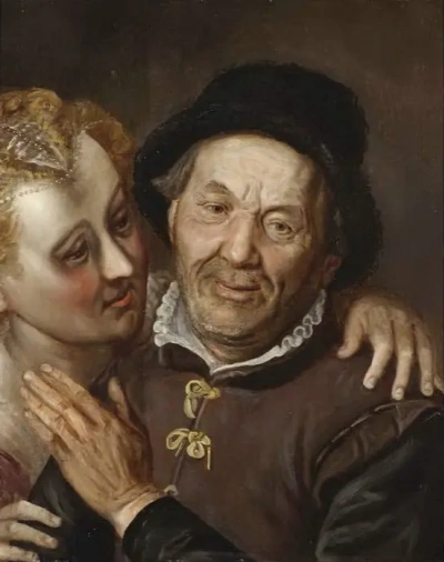 La pareja abrazándose