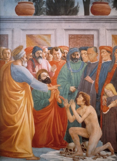 La resurrección del hijo de Teófilo. Fragmento.