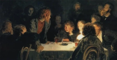 La reunión (bajo la luz de la lámpara)