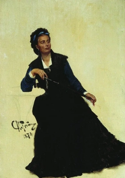 La señora jugando con el paraguas. Un boceto para la pintura "Café parisino".
